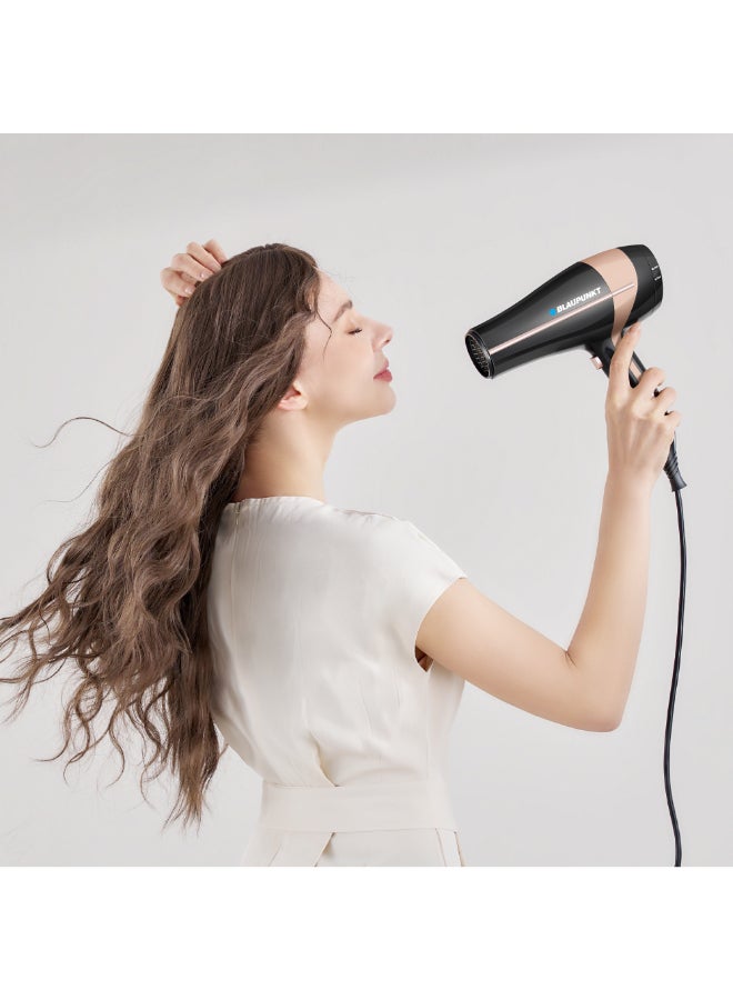 Blaupunkt Hair Dryer 2000W – Ionic Function, 3 Heat & 2 Speed Settings, Cool Shot, Diffuser & Concentrator Attachments, Lightweight Design, Fast Drying, Frizz Control, 2-Year Warranty -SDL425BK - image 7