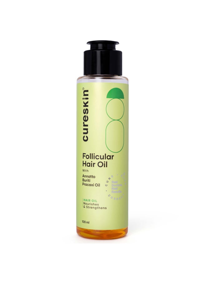 Cureskin Follicular Hair Oil | Nourishes & Strengthens with Annatto, Buriti, Brazil Nut and Coconut Oil (100 ml)