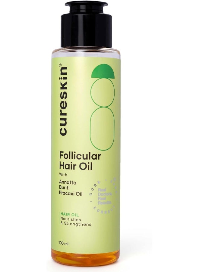 Cureskin Follicular Hair Oil | Nourishes & Strengthens with Annatto, Buriti, Brazil Nut and Coconut Oil (100 ml)