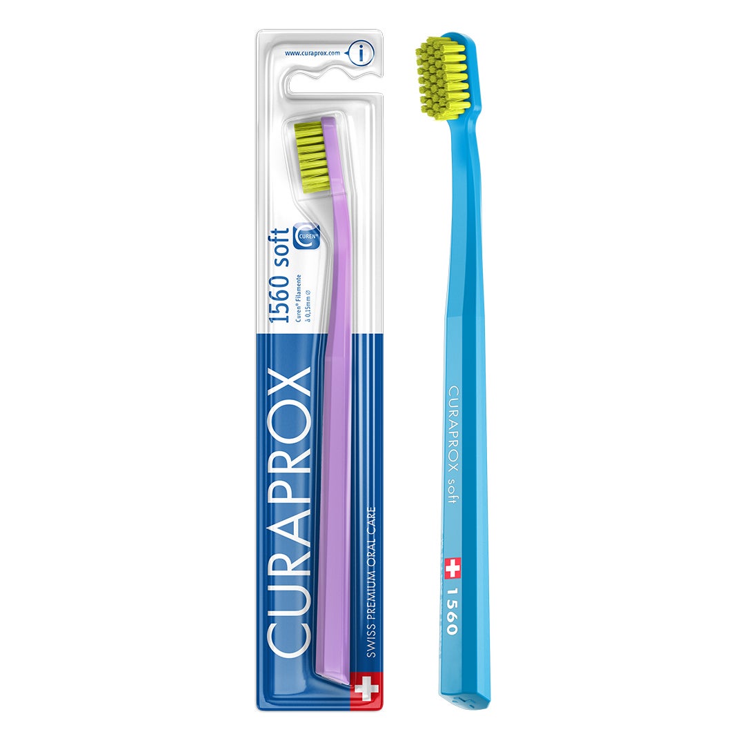 CS 1560 Soft Toothbrush I Ultra-Soft CUREN® Filaments for Sensitive Gums & Teeth I Swiss-Made I Effective Plaque Removal I Single Pack