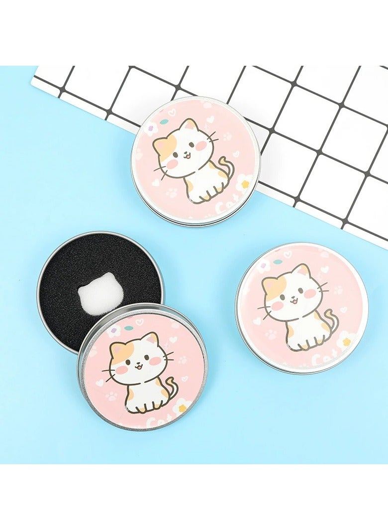 2pcs Makeup Brush Cleaner Sponge Set, Travel-Friendly with Iron Box, Suitable for Home and Travel