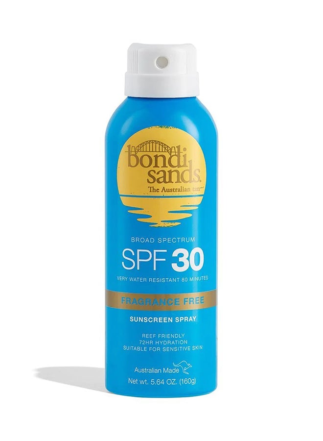 SPF 30 Aerosol Mist Spray Fragrance Free 160g | Continuous Broad Spectrum UVA UVB Body Sunscreen Spray | Water-Resistant Lightweight Fragrance-Free Sun Protection Mist | Reef-Safe Daily SPF Spray