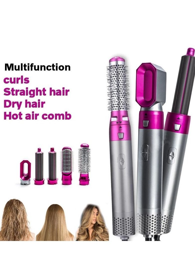 Hair Dryer 5 in 1 Hair Blower Brush Hair Curler, Hair Curler, Electric Hair Dryer, Rotating Hot Air Brush for All Hairstyles