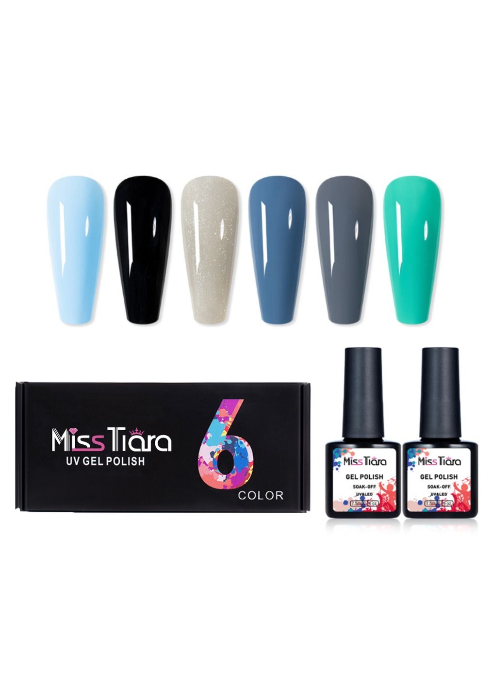 6-Piece UV and LED Nail Gel Polish Set A20