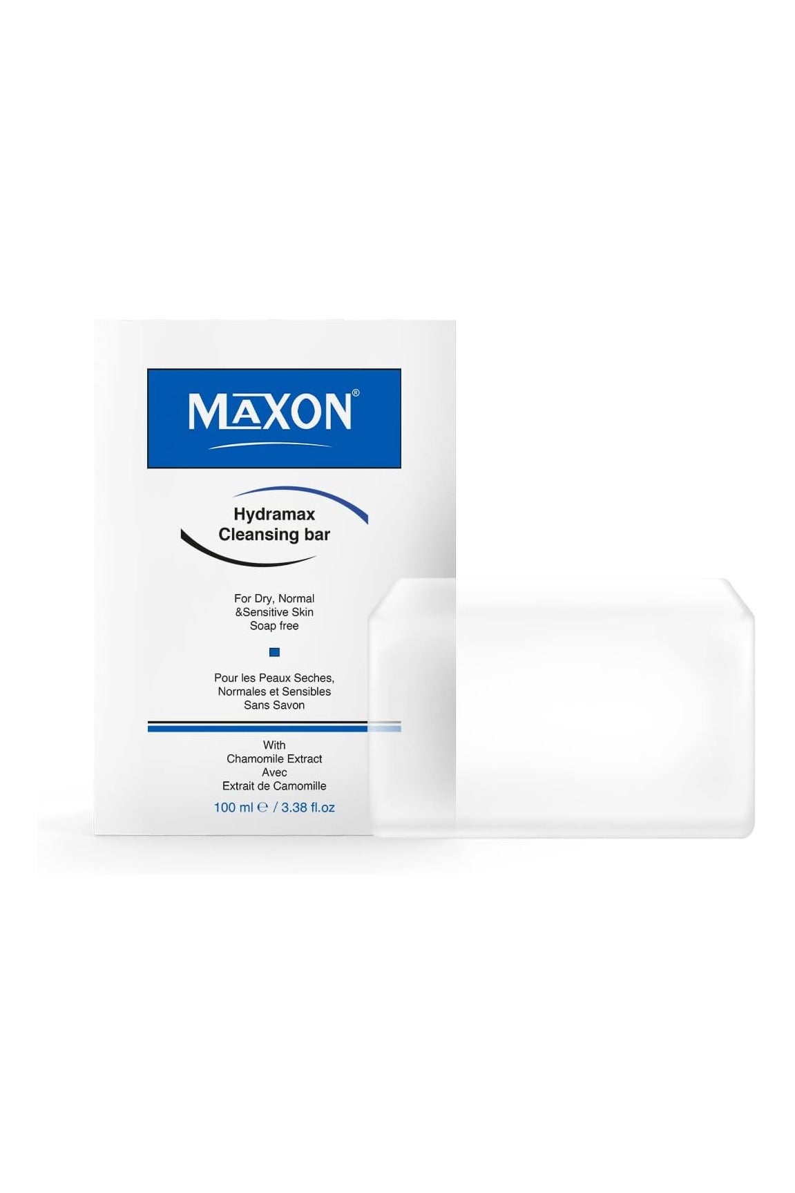 MAX-ON Hydramax Cleansing Bar â Soap-Free Face & Body Cleanser with Chamomile Extract | Gentle Hydration for Dry, Sensitive & Normal Skin â 100g