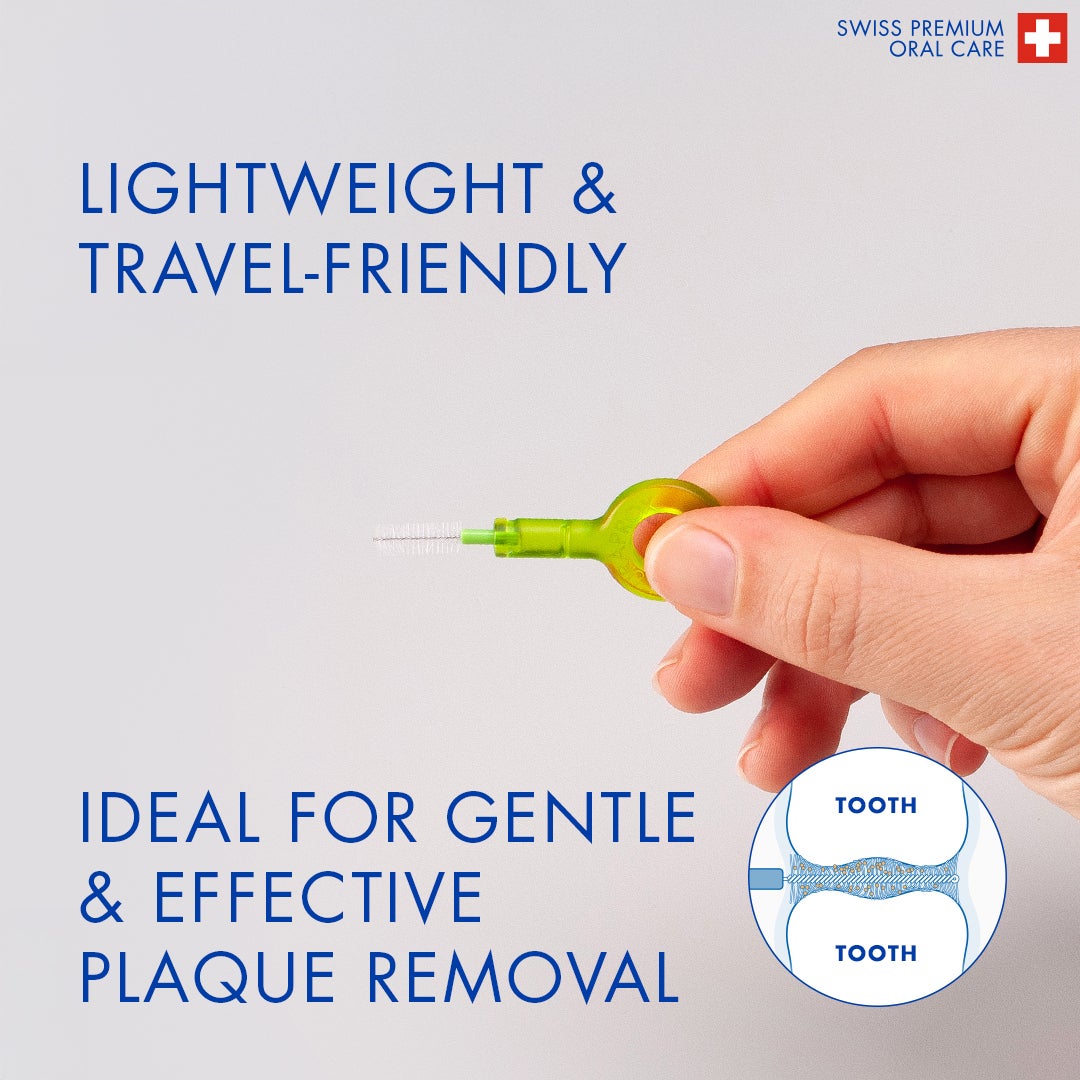 CPS Prime 011 Interdental Brush Kit | 5 Ultra-Fine (1.1 mm) Brushes with 2 Holders for Effective Cleaning | Gentle Plaque Removal, Lime Green - image 6
