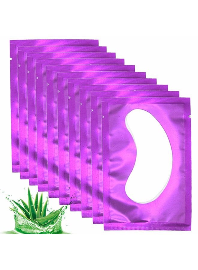 50 Pair Under Eye Pads, Eyelash Extension Lint Free Gel Patches for Beauty Salon False Eyelash Extensions Grafting (purple)