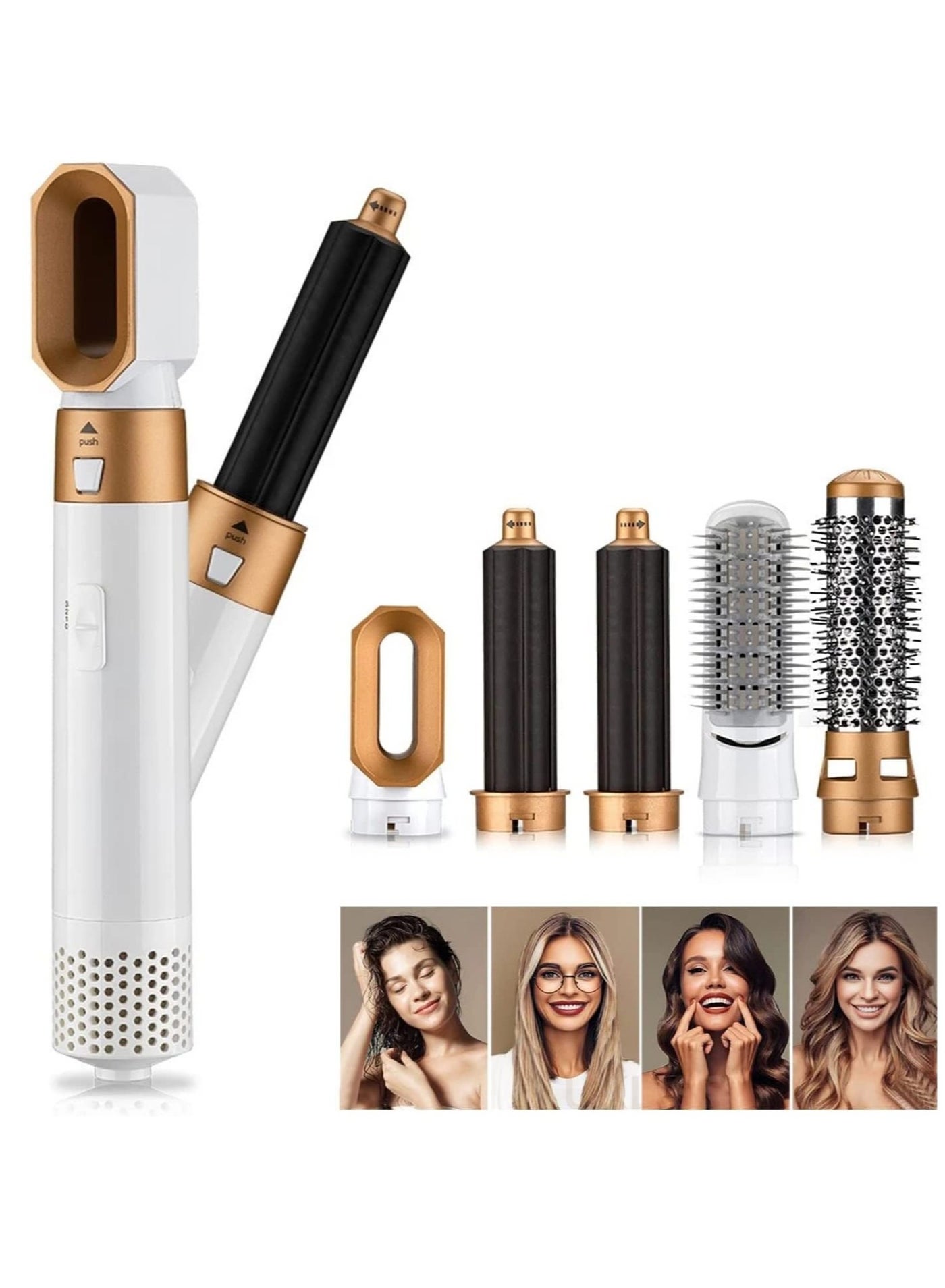 Five-in-One Hot Air Comb, Multifunctional Negative Ion Hair Dryer, Automatic Hair Curler, Straight Hair Dryer. Hair Dryer Styler Ideal for All Hairstyle
