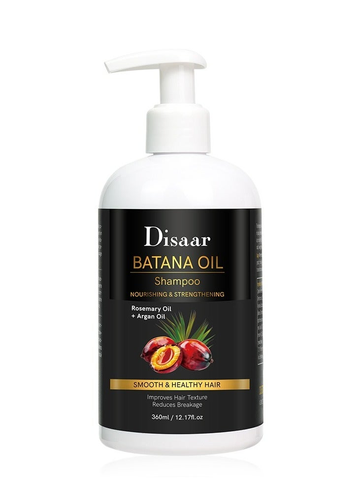 Batana Oil Shampoo Nourishing And Strengthening Rosemary + Argan Oil Smooth And Healthy Hair Improves Hair Texture Reduces Breakage 360 ML