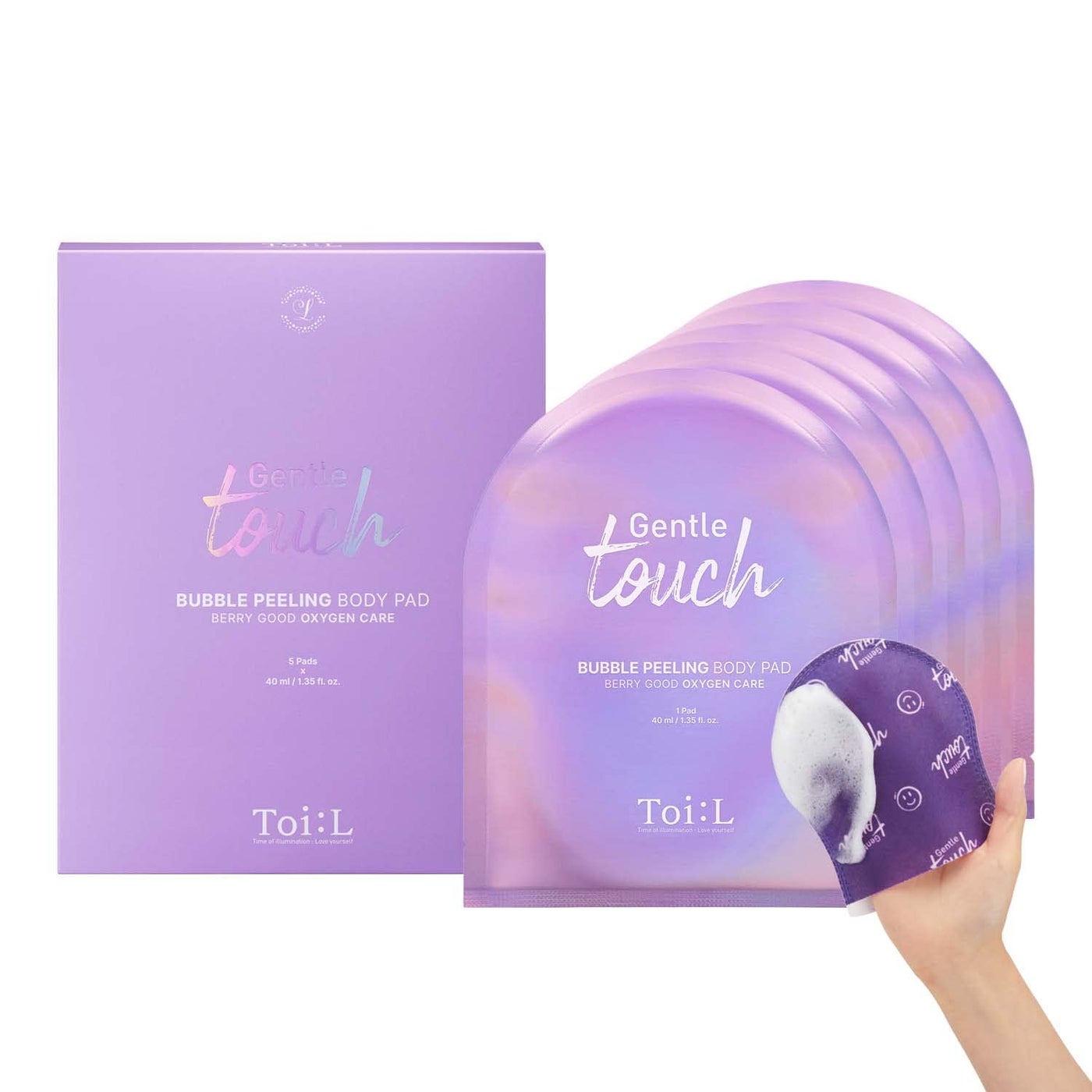 Toi:L Gentle Touch Bubble Peeling Body Pad(5pads), Body Scrub, Exfoliating Mitt for Body, Exfoliating Gloves, washcloth, Body loofah, Dense Bubble Bath, Bath Shower, kp Bump Eraser, Stocking Stuffer