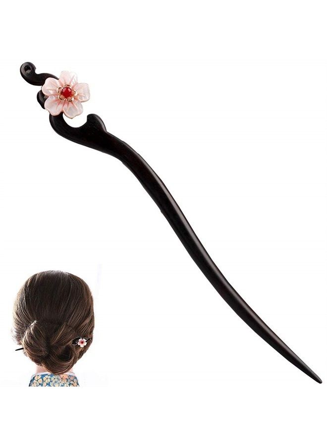 Women Girl's Hair Stick Wooden Handmade Hair Accessories,Chinese Retro Hairpins Flower Decor Model B