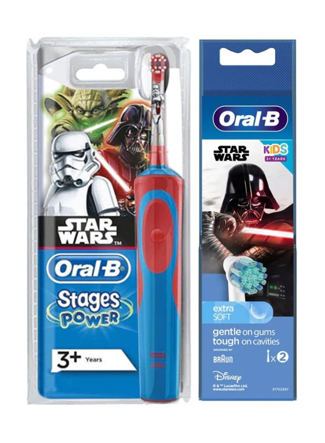 Vitality D12 Rechargeable Kidstooth Brush Star Wars + Eb 10 2K Kids Brush Head - image 2