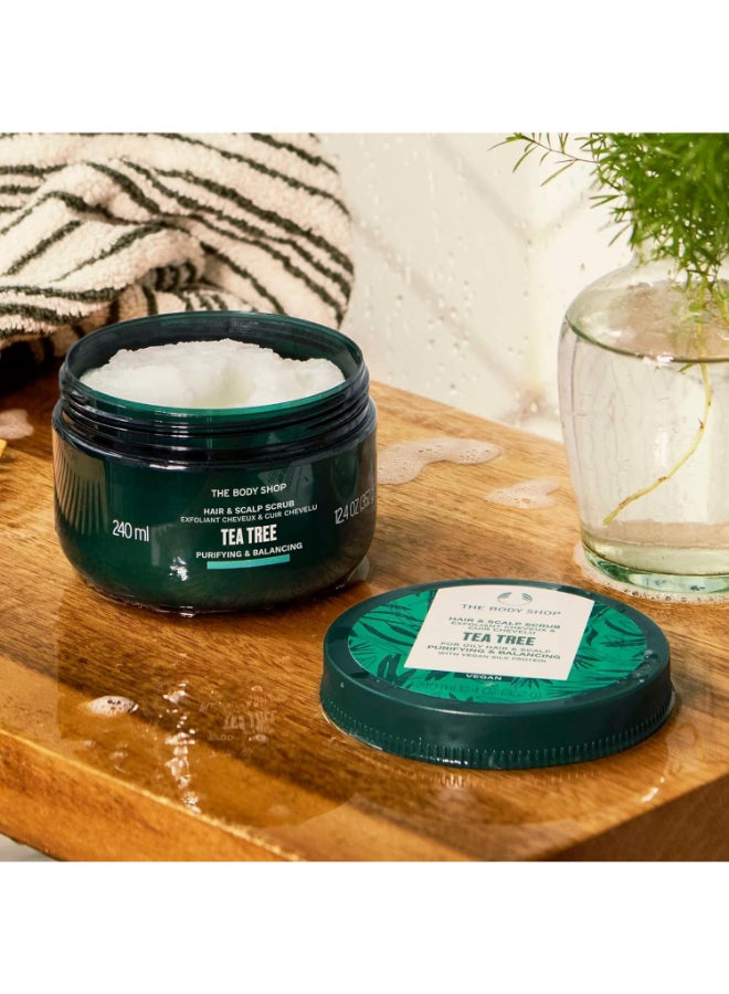 Tea Tree Purifying & Balancing Hair & Scalp Scrub – Exfoliating Hair Treatment for Oily Scalp | Deep Cleanses, Removes Build-Up, Balances Excess Oil, 240 ml - image 3