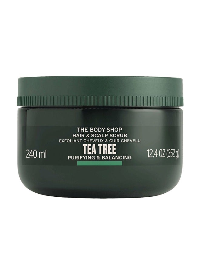Tea Tree Purifying & Balancing Hair & Scalp Scrub – Exfoliating Hair Treatment for Oily Scalp | Deep Cleanses, Removes Build-Up, Balances Excess Oil, 240 ml