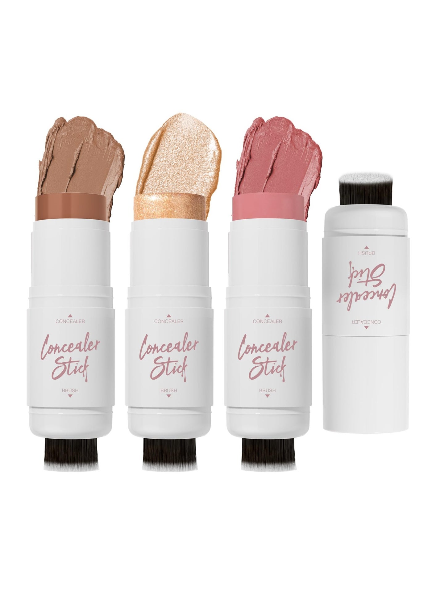 3 Pcs Cream Contour Stick Makeup Kit, Shades with Highlighter Stick, Blush Stick and Bronzer Contour Stick for Brightening, Trimming the Cheeks, Non-greasy, Waterproof Long-lasting Effect (#02,06,09)