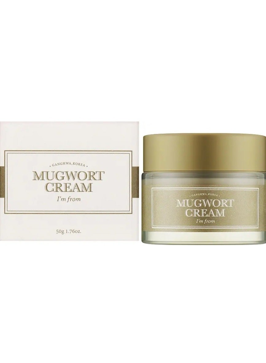 Mugwort Cream, For all skin type, 50g 1.69 Fl Oz| Moisturizer Soothing, Calming, Redness Relief with Sebum control
