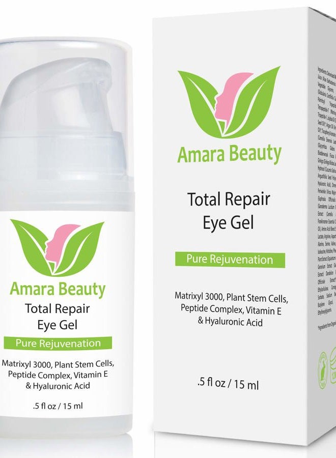 Eye Cream Gel for Dark Circles and Puffiness with Peptides & Hyaluronic Acid, 0.5 fl. oz.