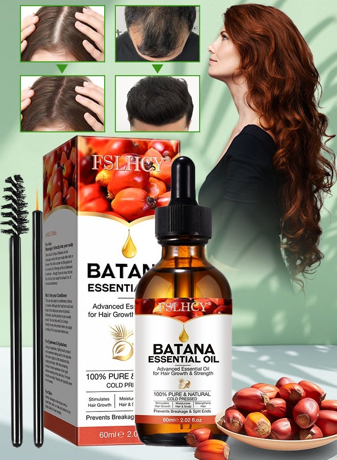 60ml Natural Batana Oil for Hair Care Hair Conditioner Oil for Thin Hair Repair Damaged Hair Nourishes Thin Hair Scalp Skin and Loss Hair Growth Fit for All Hair Types Raw Batana Oil
