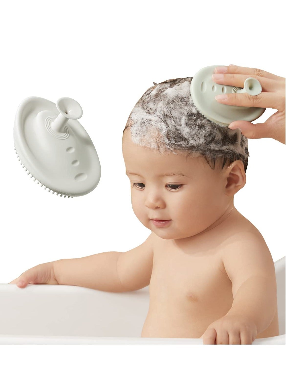 Shampoo Brush Baby Massager Shower Bath Brush, Soft Silicone Bath Comb
