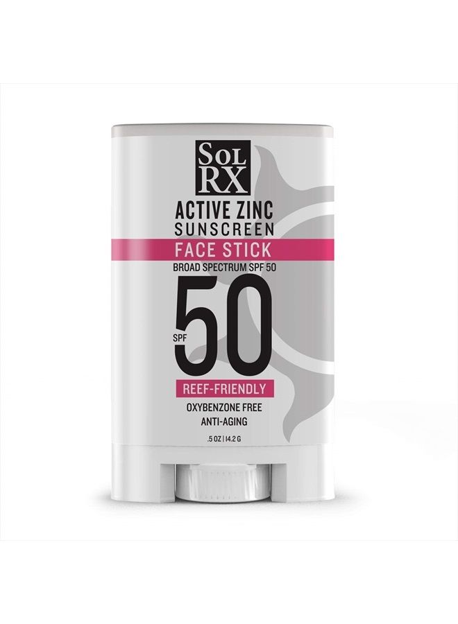 MINERAL SPF 50 Sunscreen Stick for Face - Zinc Oxide Sunsceen Stick, Clear, Non-Greasy