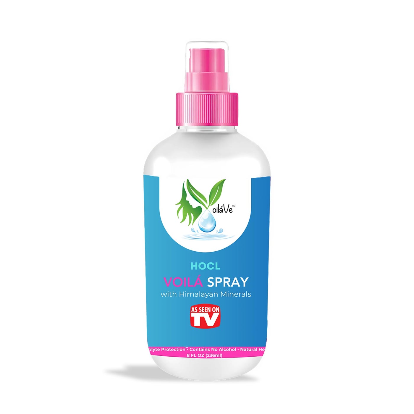 VoilaVe HOCL Spray | Hypochlorous Acid Spray for Skin | HOCL Face & Body Mist Toner for Acne, Scars, Redness, Irritations, Itchy Scalp & Piercing Aftercare | As Seen on TV â€“ 8oz (Packaging May Vary)