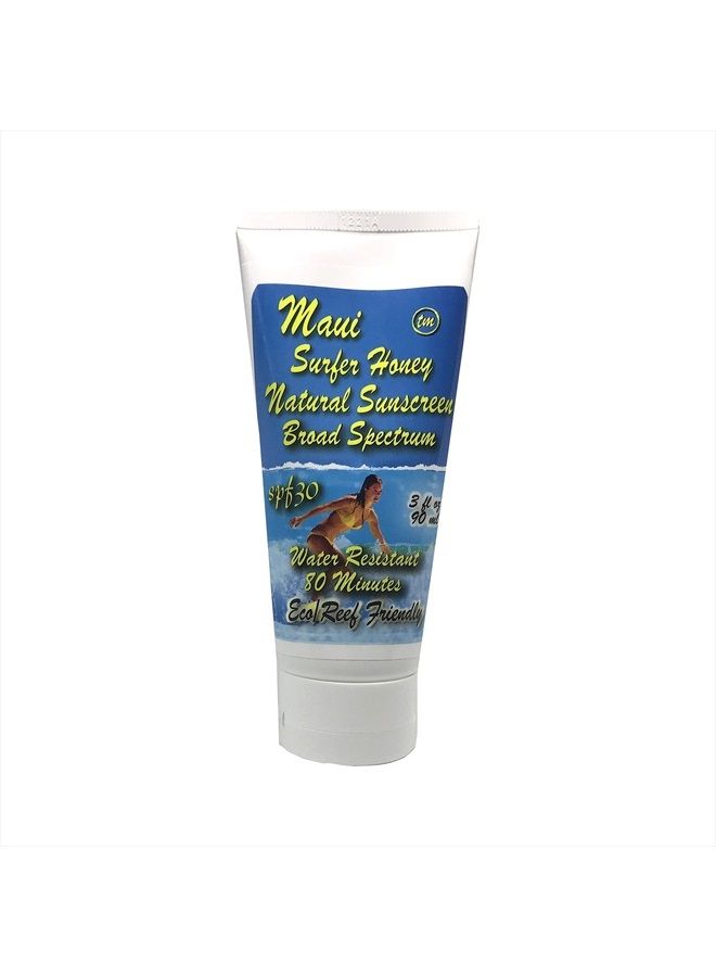 Maui Surfer Honey All Natural Sunscreen Lotion SPF 30 Reef Safe