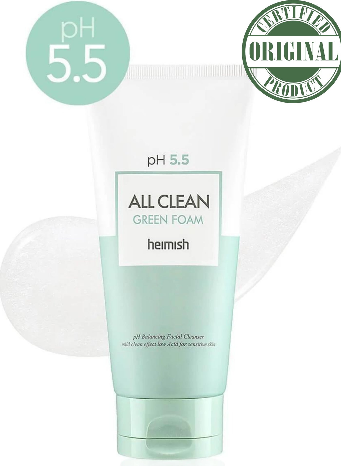 Heimish All Clean Green Foam – pH-Balancing Daily Gel Cleanser for Redness & Weak Barrier Care
