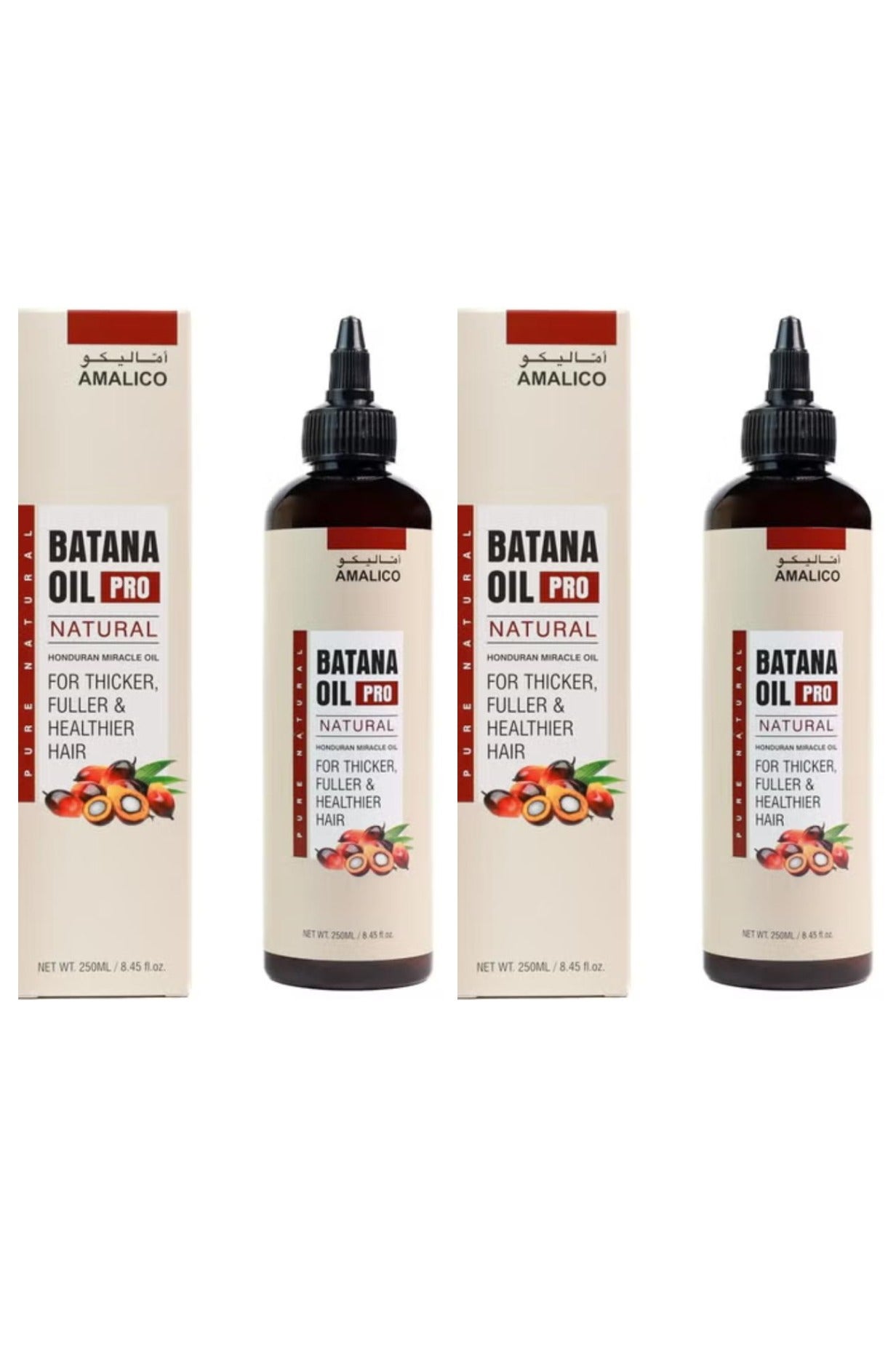 Batana Oil Pro Natural Honduran Miracle Oil For Thicker Fuller & Healthier Hair 250ml 2 Pcs