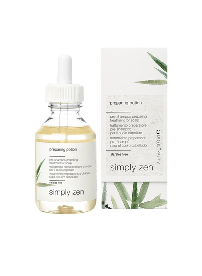 Simply Zen Preparing Potion 100ml – Deep Purification for Clogged Follicles, Essential Oils, Exfoliating Serum for Itchy Scalp Relief 100ml