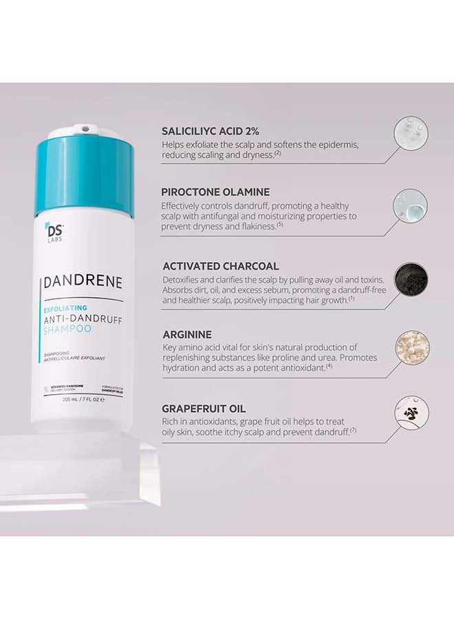 Dandrene Exfoliating Anti-dandruff Shampoo - for Flaky, Itchy Scalp, Exfoliating Shampoo for Dry Scalp, Seborrheic Dermatitis & Scalp Psoriasis, Color Safe, Sulfate Free, With Nanosome Technology 205ml - image 3