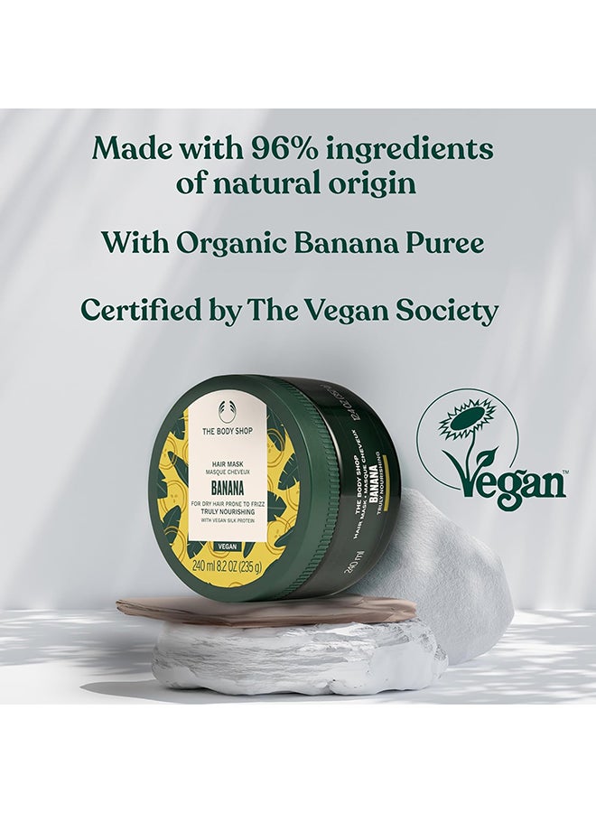 Banana Truly Nourishing Hair Mask for Dry, Frizz-Prone Hair – Deep Conditioning Treatment with Organic Banana Puree, Shea Butter & Brazil Nut Oil, Repairs & Smooths Hair Without Weighing Down, 96% Natural, Vegan, 240ml - image 3