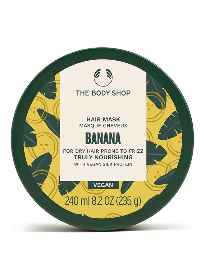 Banana Truly Nourishing Hair Mask for Dry, Frizz-Prone Hair – Deep Conditioning Treatment with Organic Banana Puree, Shea Butter & Brazil Nut Oil, Repairs & Smooths Hair Without Weighing Down, 96% Natural, Vegan, 240ml
