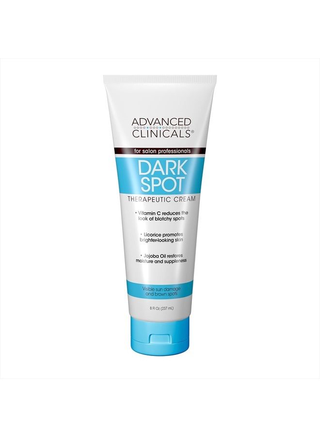 Dark Spot Vitamin C Cream For Face, Hand & Body Lotion, Anti Aging Therapeutic Skin Care Moisturizer Lotion Reduces Appearance Of Age Spots, Blotchy Skin, & Wrinkles, Large 8 Fl Oz