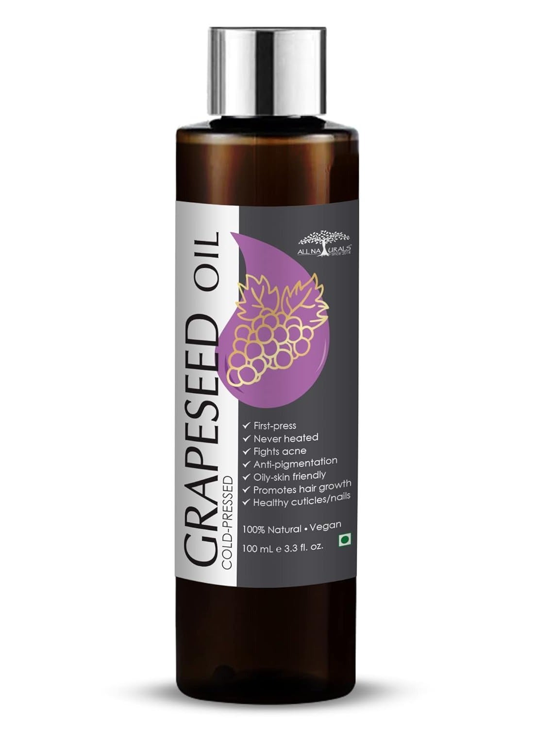 All Naturals 100% Pure Grapeseed Oil  100 ML