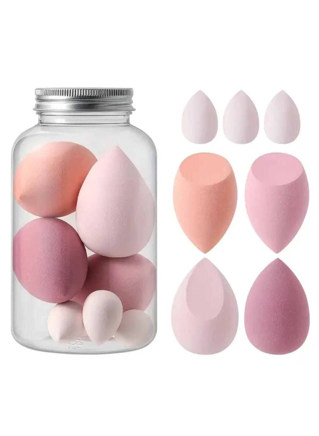 7 Pcs Makeup Sponge Beauty Blender Set with Storage Box, Soft Wet and Dry Use Blender Sponge For Liquid Cream and Powder