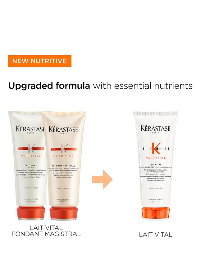 Nutritive Lait Vital High Nutrition Ultra-Light Conditioner for Dry, Fine to Medium Hair 200ml - image 4
