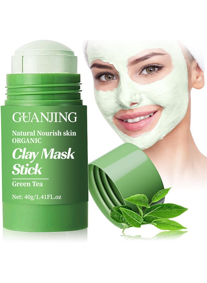 Green Tea Clay Mask Stick For Face, Effectively Clean The Skin Pores, Adjust The Skin's Water And Oil Balance, Aeplenish Skin Moisture And Nourish, Oil-Control, Skin Brightening, Removes Blackheads