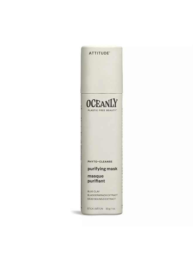Oceanly Face Mask Bar, EWG Verified, Plastic-free, Plant and Mineral-Based Ingredients, Vegan and Cruelty-free Beauty Products, PHYTO CLEANSE, Unscented, 1 Ounce