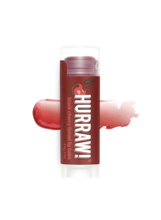 Hurraw! Black Cherry Tinted Lip Balm: (Sheer Red Tint) Organic, Certified Vegan, Cruelty and Gluten Free. Non-GMO, 100% Natural Ingredients. Bee, Shea, Soy and Palm Free. Made in USA