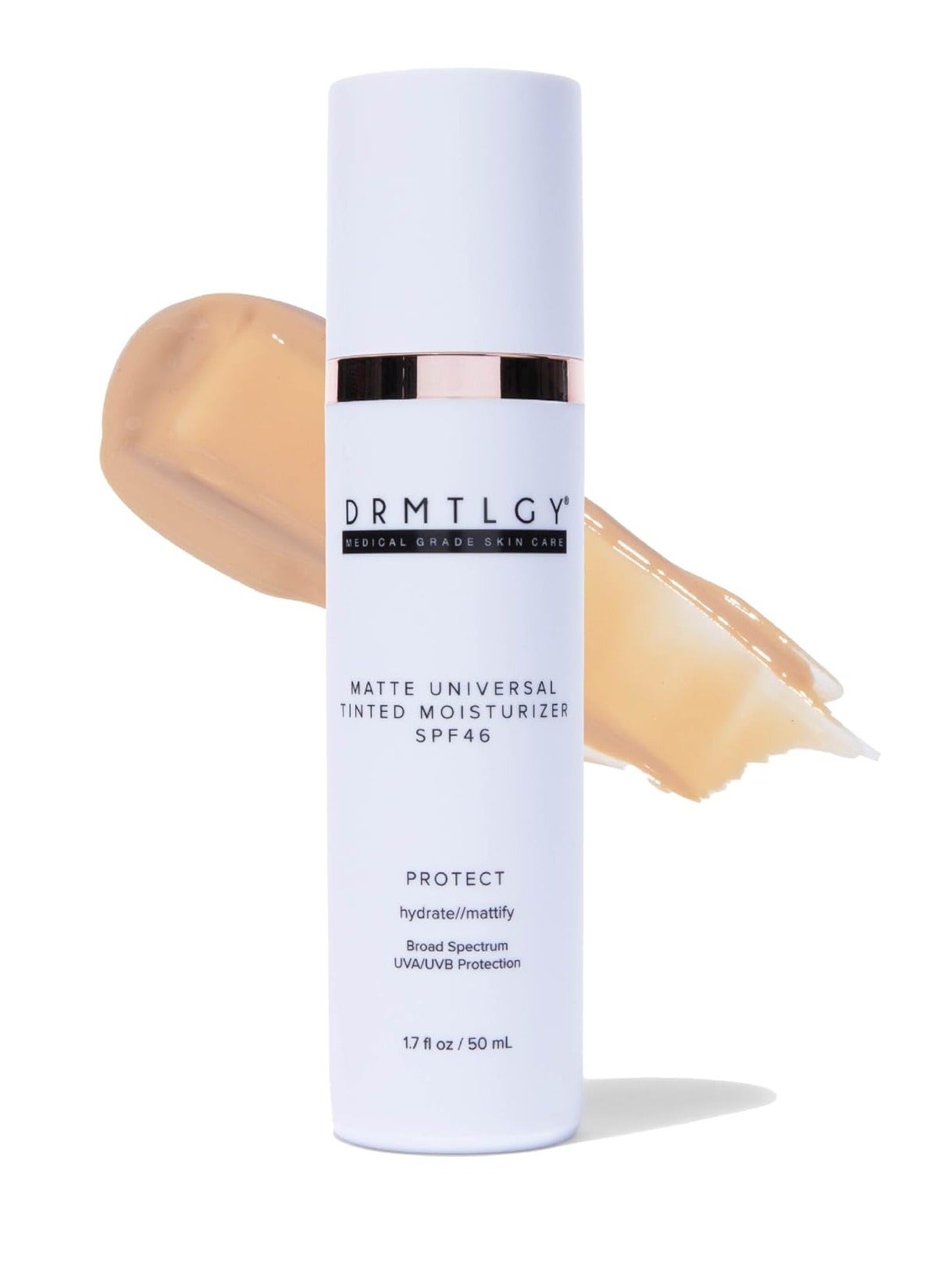 DRMTLGY Matte Tinted Moisturizer SPF 46 – Anti-Aging Face Sunscreen & Lightweight Makeup with Broad Spectrum UV Protection 50ml
