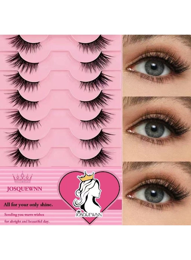 10 Pairs False Eyelashes Set, Cat Eye Half Lashes Natural Look Fluffy,Lightweight And Natural To Enhance Eye Makeup Charm, Long-Lasting Smudge-Proof, Suitable For Daily And Party Occasions.