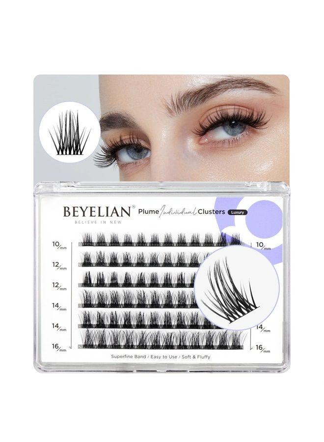 Lash Clusters, 72 Pcs Individual Cluster Lashes, 10-16mm C Curl DIY Eyelash Extension Super Thin Band Resuable Soft Glue Bonded Lash Extensions (Style5 0.07 Mix Black Band)