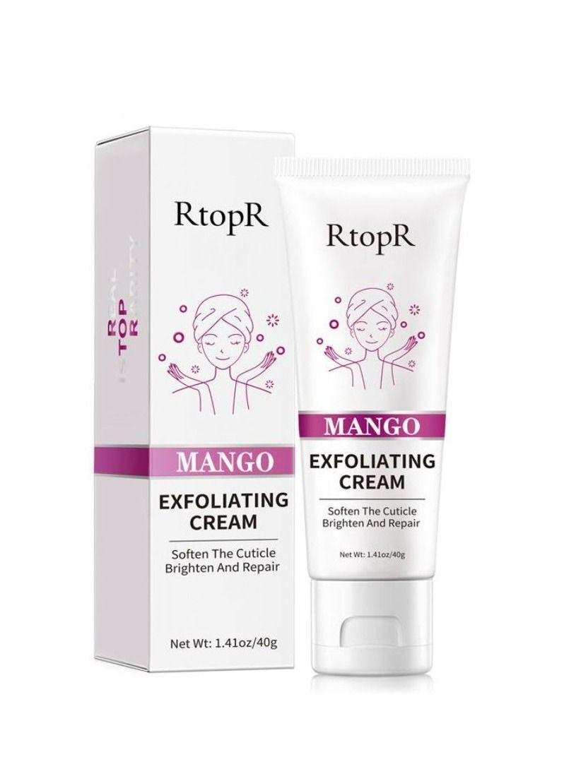 Exfoliating Cream (Mango) 40g Soften the Cuticle Brighten And Repair Mango Avocado Marigold Blended Cream 3 Step Skin Care Cream Enzyme Exfoliating For All Skin Types For Women