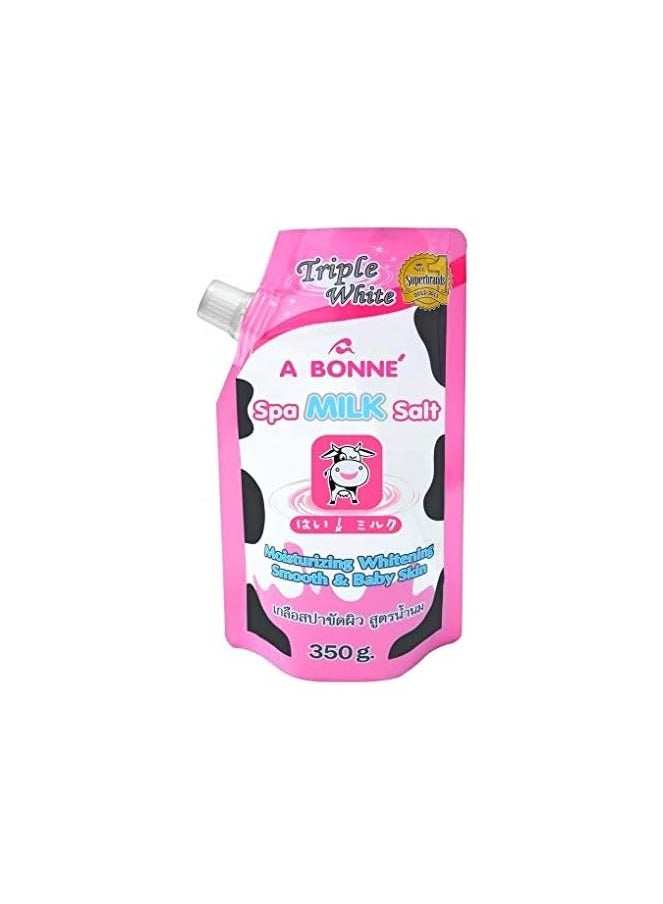 A Bonne Spa Milk Salt Scrub 350g – Triple Whitening Exfoliator | Smooth Baby Skin & Moisture Boost