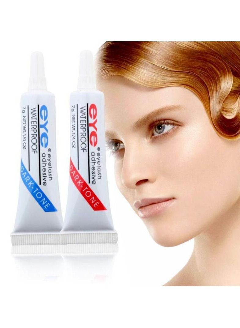 1 Pair Transparent-White/Dark-Black Waterproof False Eyelash Glue Makeup Adhesive Cosmetic Tools