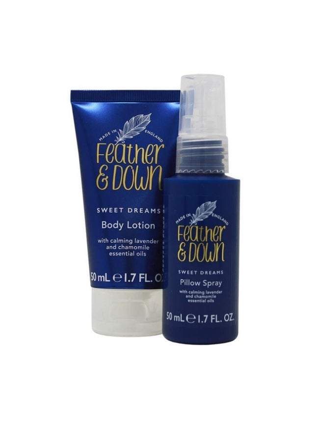 Straight to Sleep Gift Set (50ml Pillow Spray And 50ml Body Lotion) - The perfect sleep duo, infused with lavender And chamomile essential oils Vegan Friendly And Cruelty Free