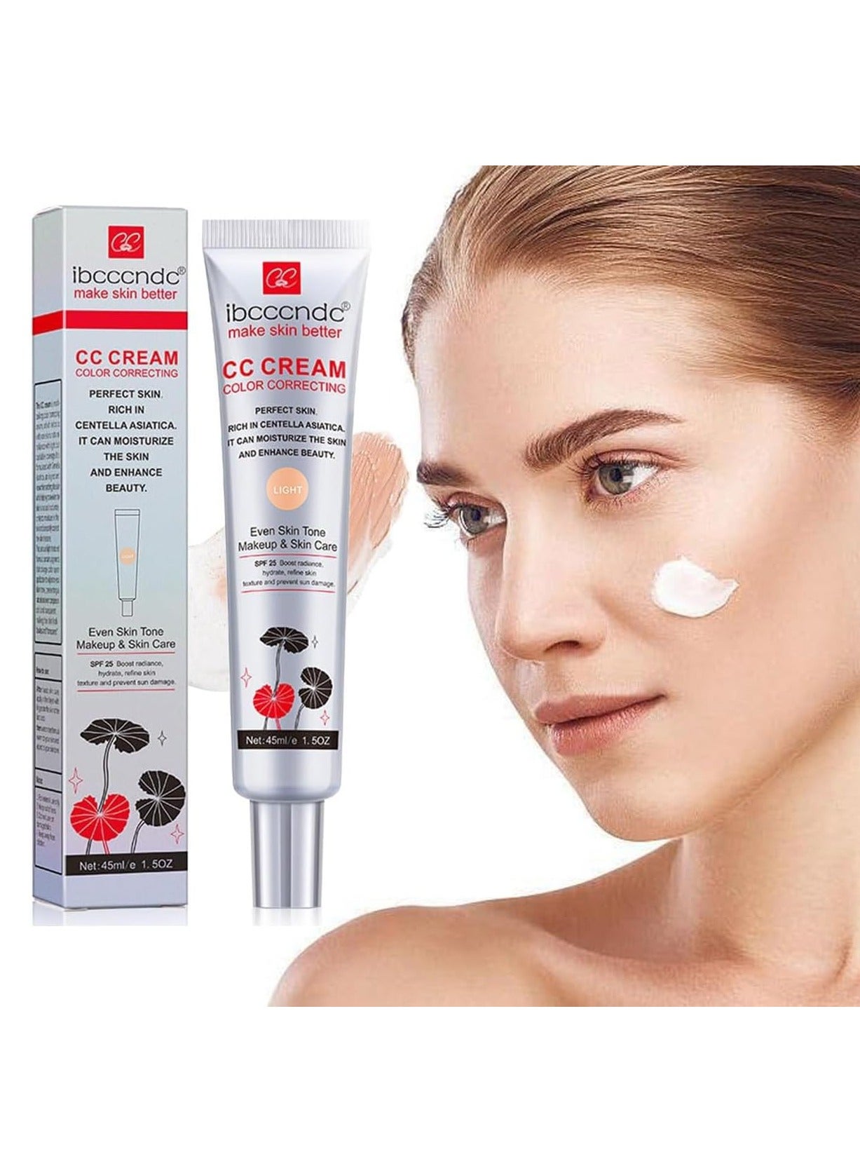 CC Cream, Color Correcting Moisturizing Makeup Basin Foundation For Mature Skin, All-In-One Face Sunscreen And Foundation With Pre-makeup Primer And Skin Concealer