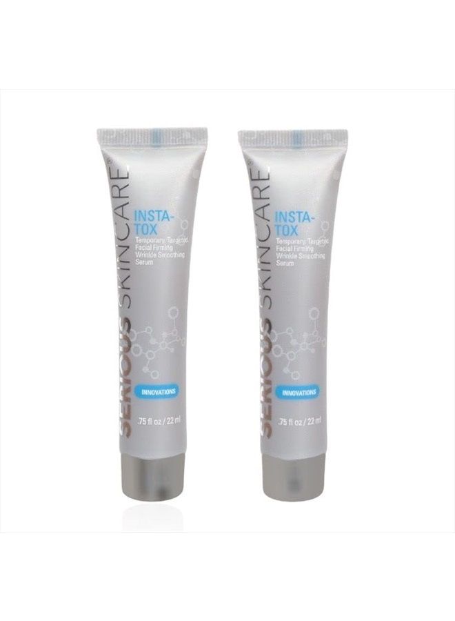INSTA-TOX Instant Wrinkle Smoothing Serum - Improves appearance of Fine Lines & Wrinkles -Temporarily Tightens Skin - Instant Line Filler - Two .75 oz. Tubes (2Pack)