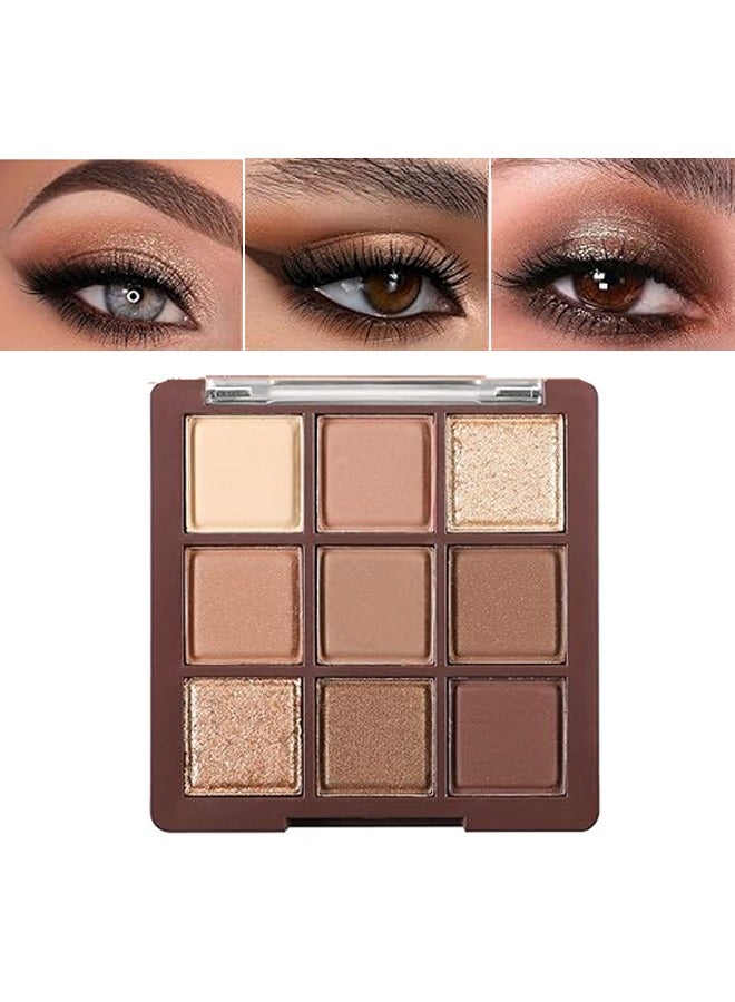 Eyeshadow Palette 9 Colours Chocolates Contour Palette Brown Eyeshadow Make Up Palettes Long Lasting Shimmer Matte Highly Pigmented Natural Look Travel Size Eye Shadows Palette For Women Girls