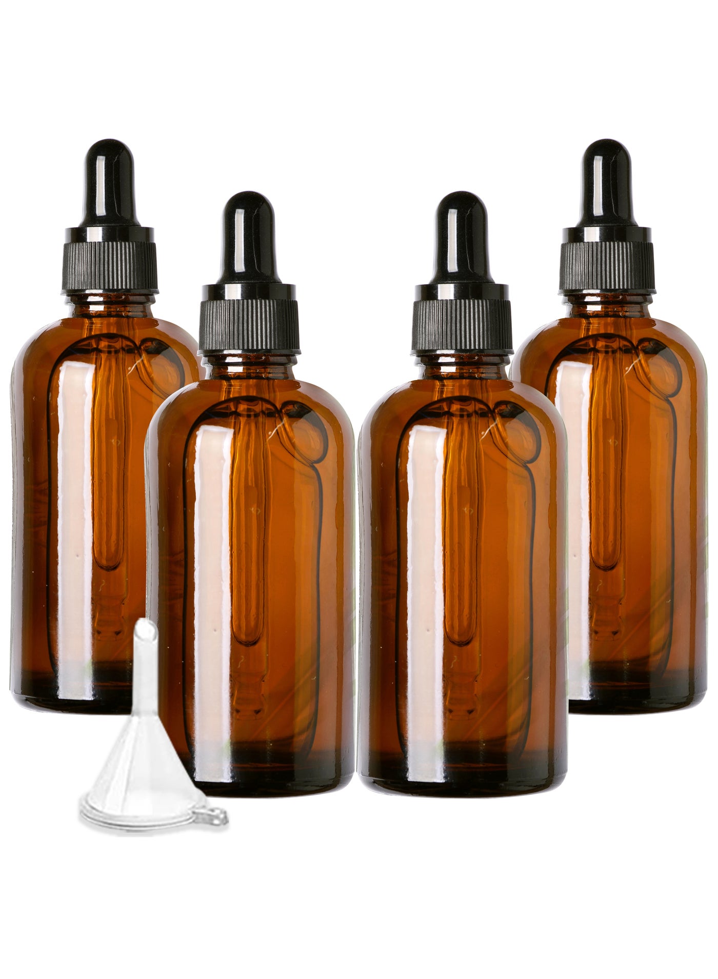 Amber Glass Dropper Bottles 4 Pack for Essential Oils Empty Bottle Big Dropper Bottles Glass Bottle Reuasable Eye Dopper Bottle Amber Bottle Tincture Bottles 100 ml